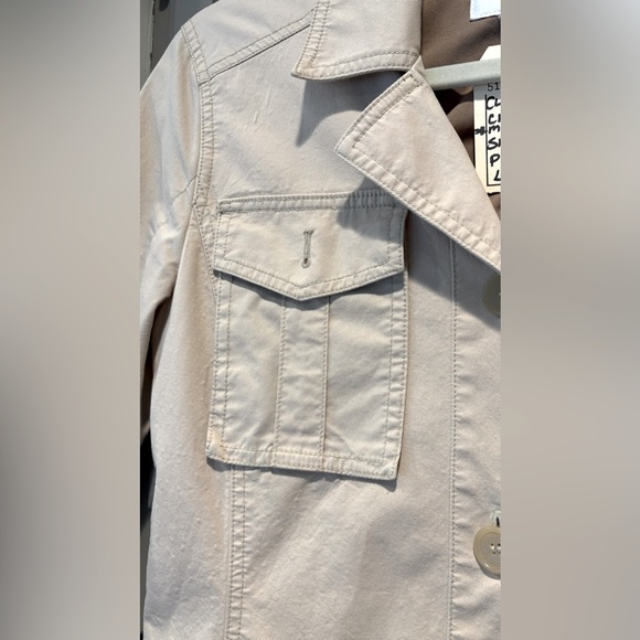 Club Monaco Tan Utility Coat, Small, patch pockets, cotton w/slight stretch - Picture 2 of 8